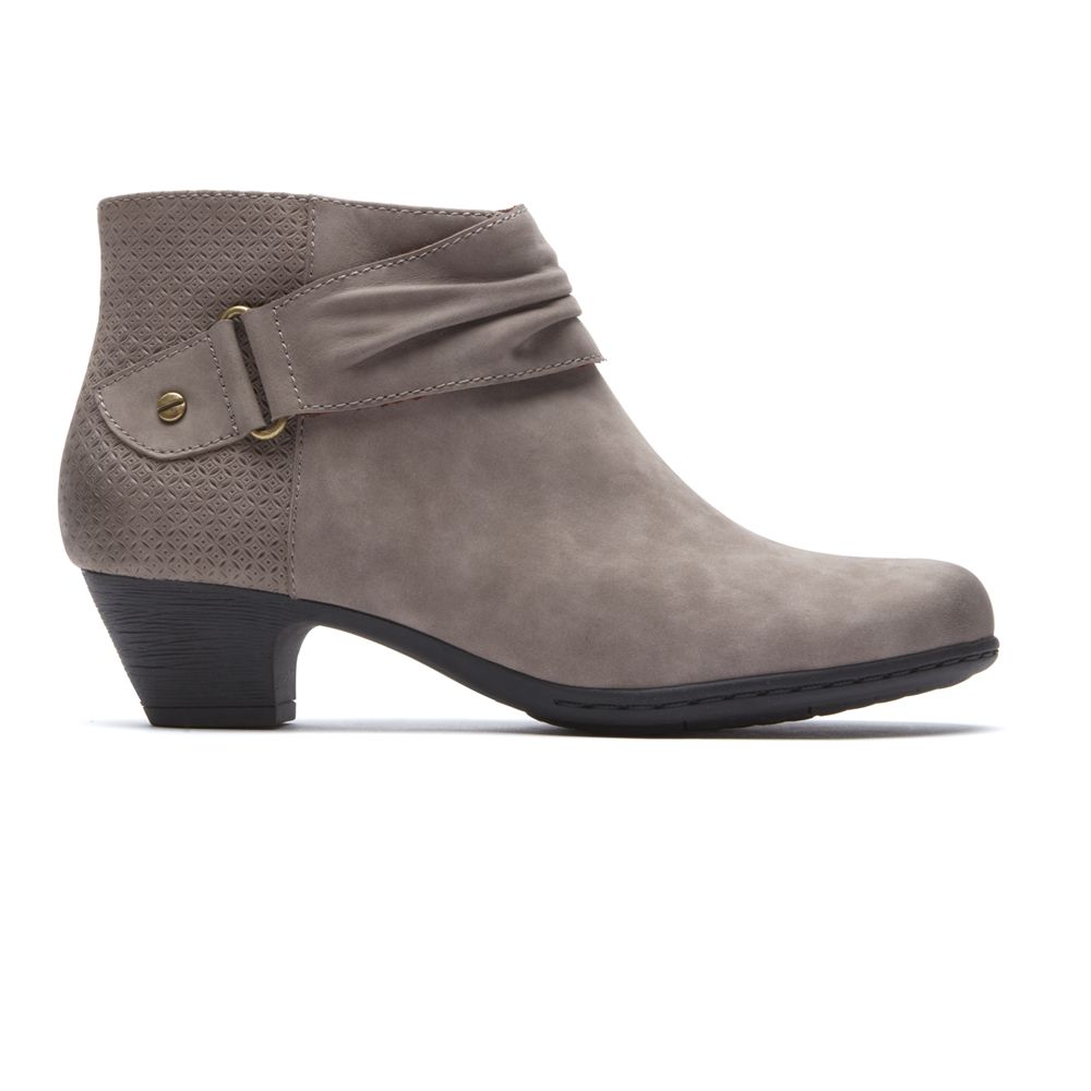 Rockport Canada Brynn Rouched - Womens Ankle Boots Grey (ZLR756982)